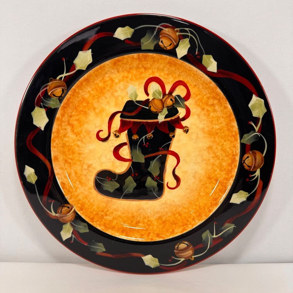 Christmas Dessert Plate Certified International Judy Westegaard Stocking